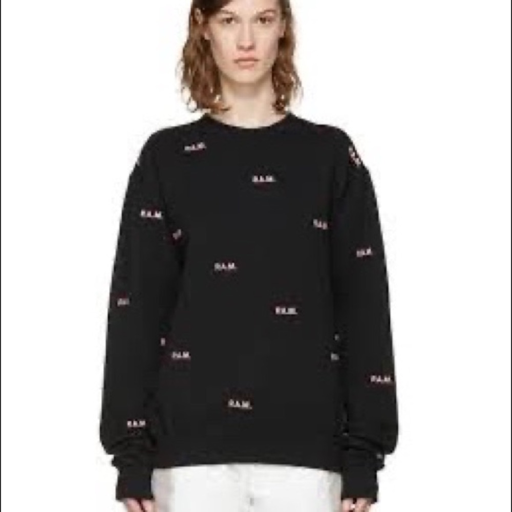 Perks and Mini Black Allover Logo Pullover